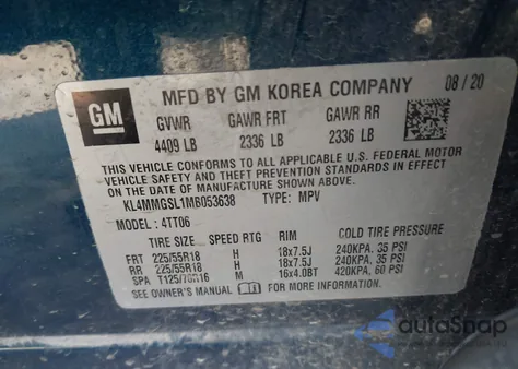 2021 Buick Encore Gx Awd Essence z USA, uszkodzony, nr VIN KL4MMGSL1MB053638